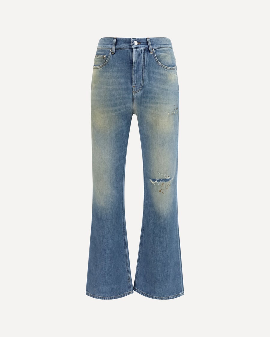 Amiri Slash flared distressed Jeans