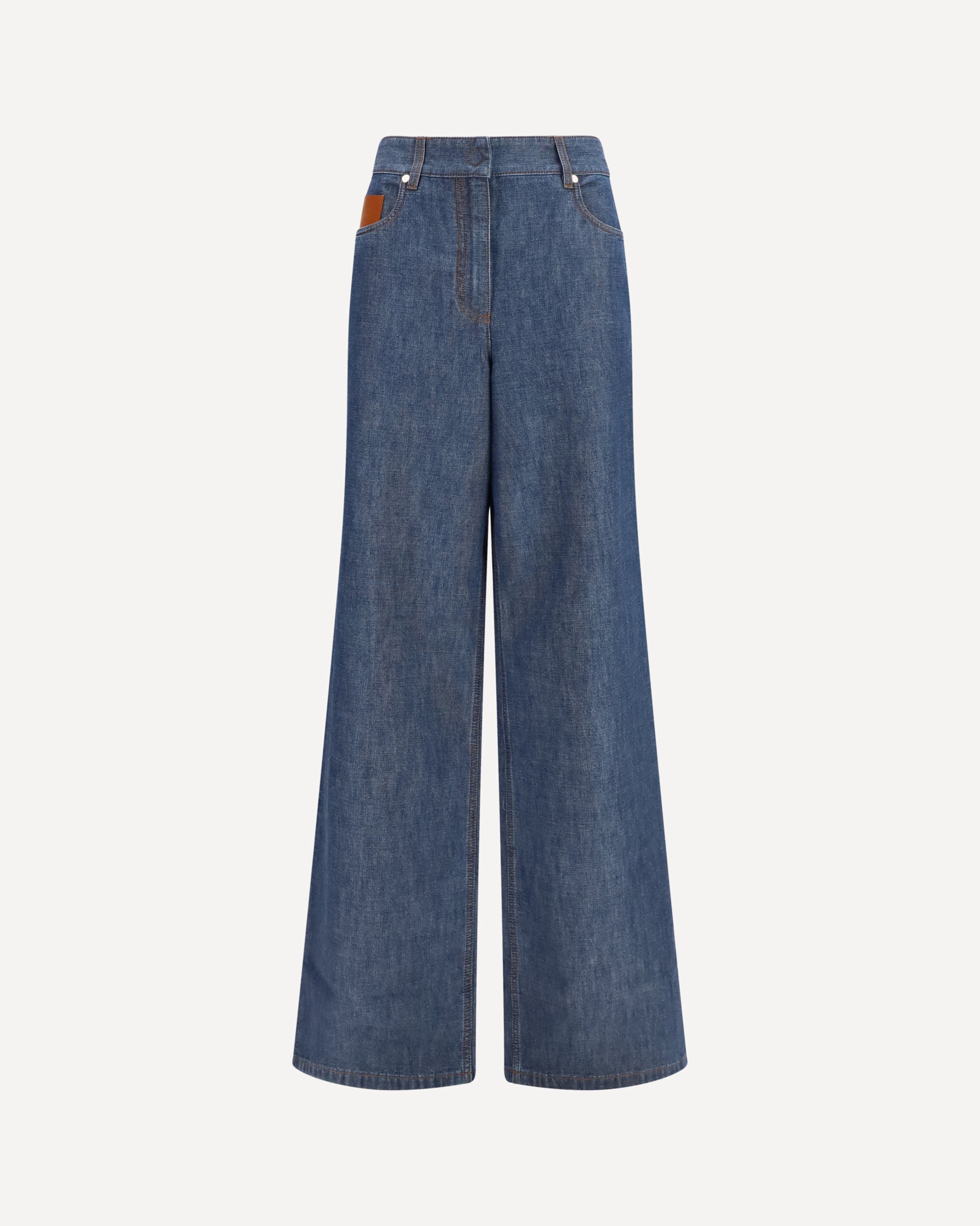 Fendi Wide-leg chambray Jeans