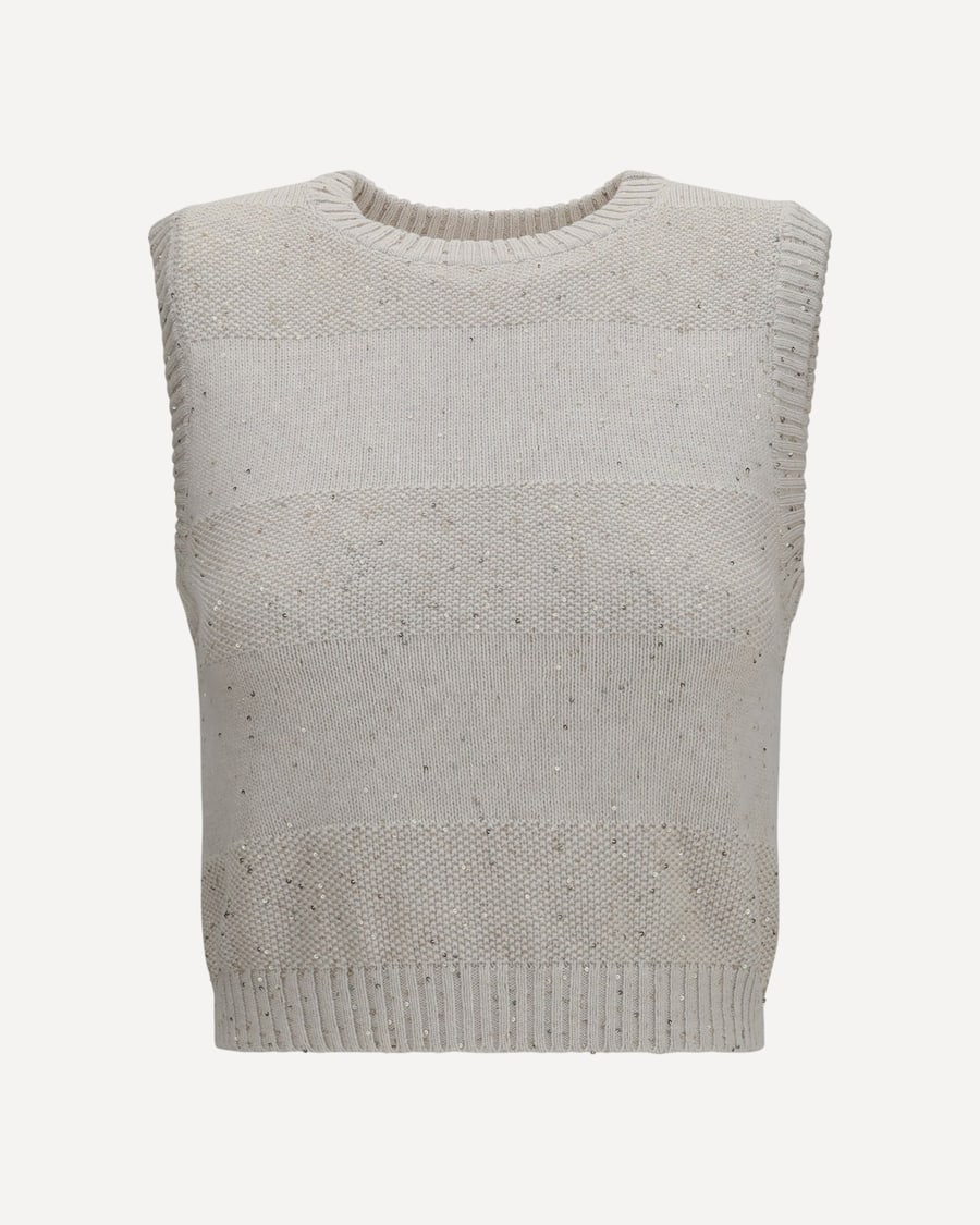 Brunello Cucinelli Knit and sequin Vest
