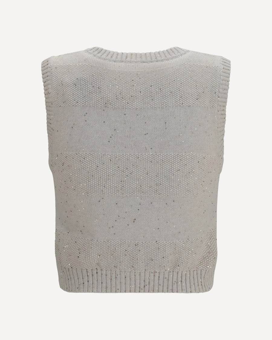Brunello Cucinelli Knit and sequin Vest, view 4