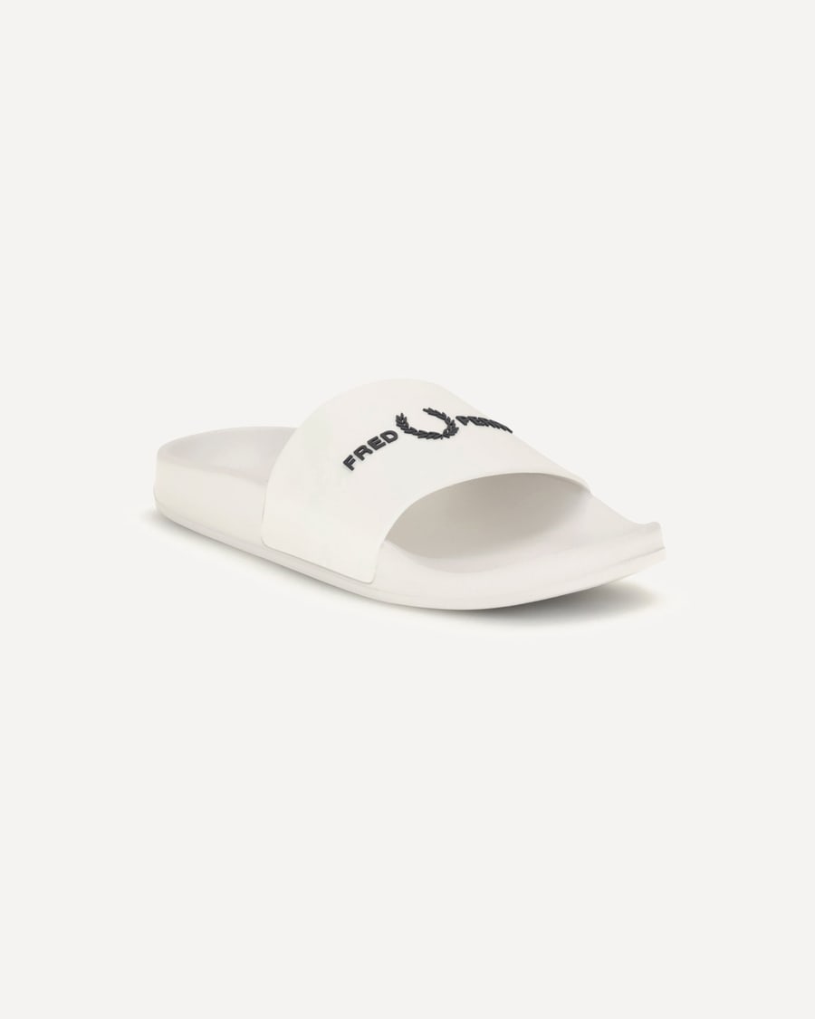 FRED PERRY Rubber slides with logo, view 4