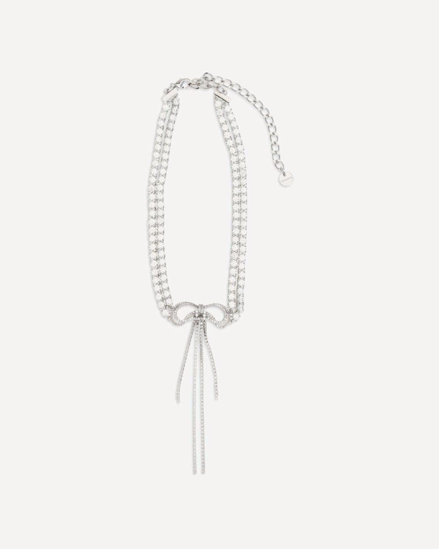 self-portrait Crystal double bow Choker