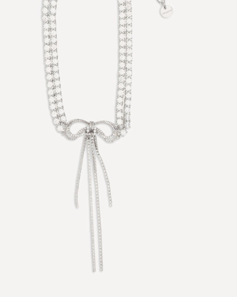 self-portrait Crystal double bow Choker, view 5