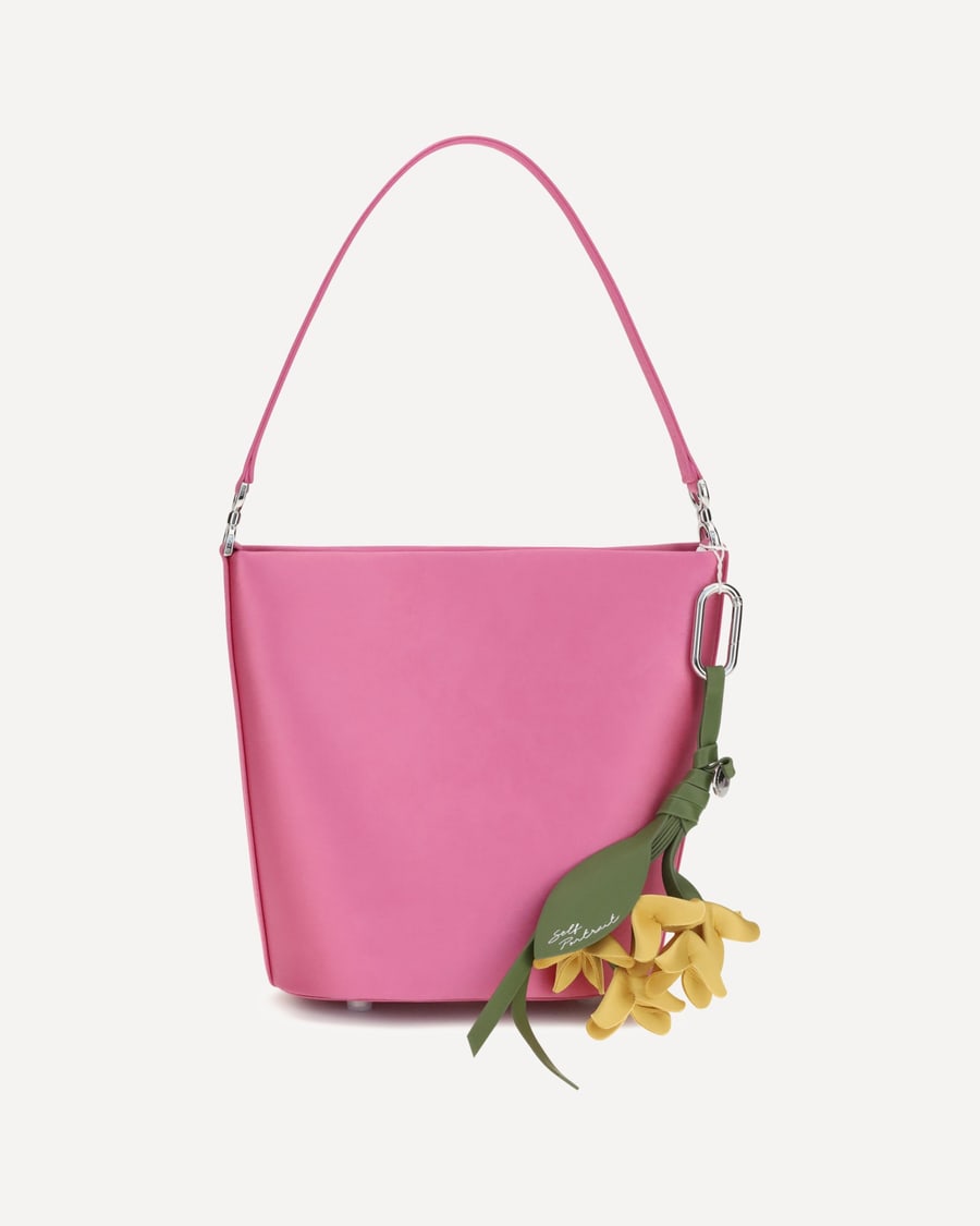 self-portrait Satin Bucket Bag