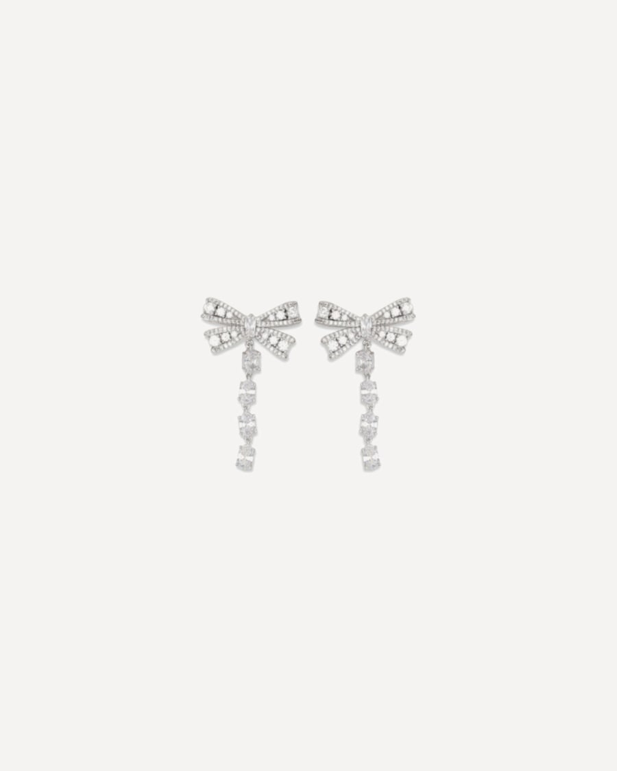 self-portrait Crystal bow drop Earrings