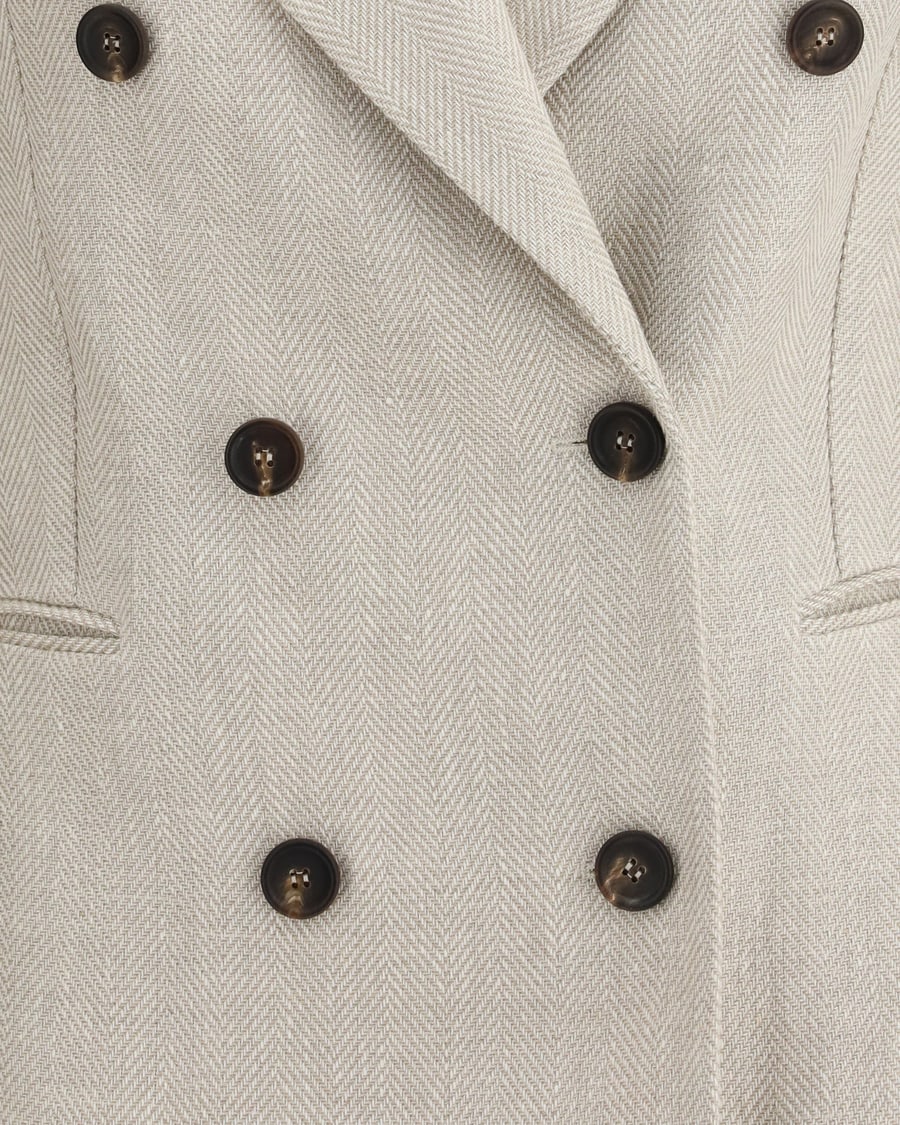 Brunello Cucinelli Button Herringbone Blazer, view 5
