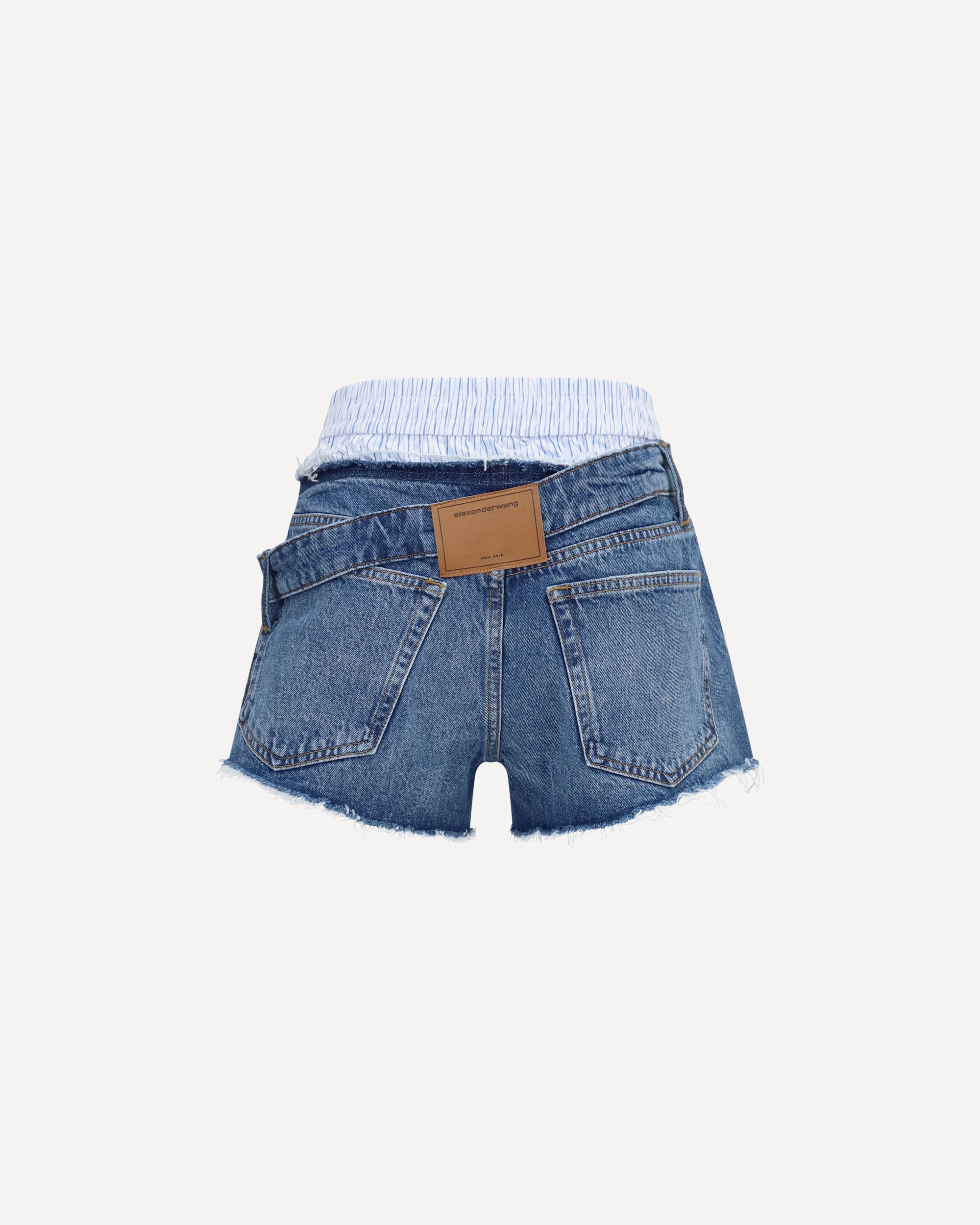 ALEXANDER WANG Denim Shorts with boxer detail, view 2
