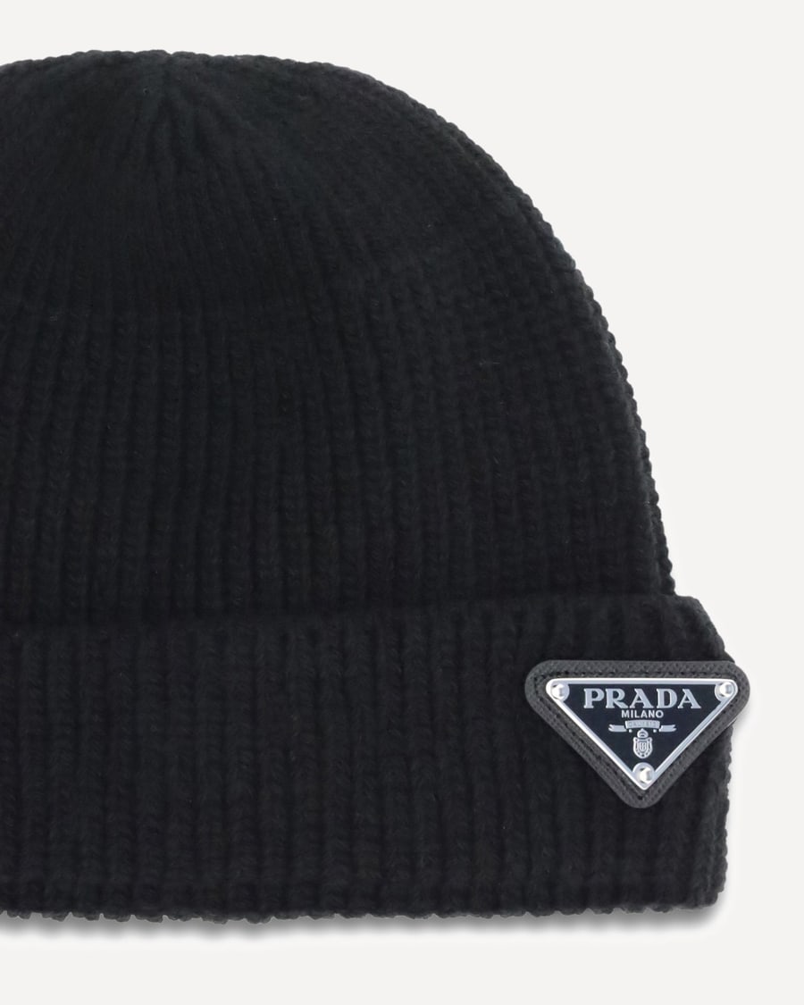 Prada Beanie Hat with logo, view 5