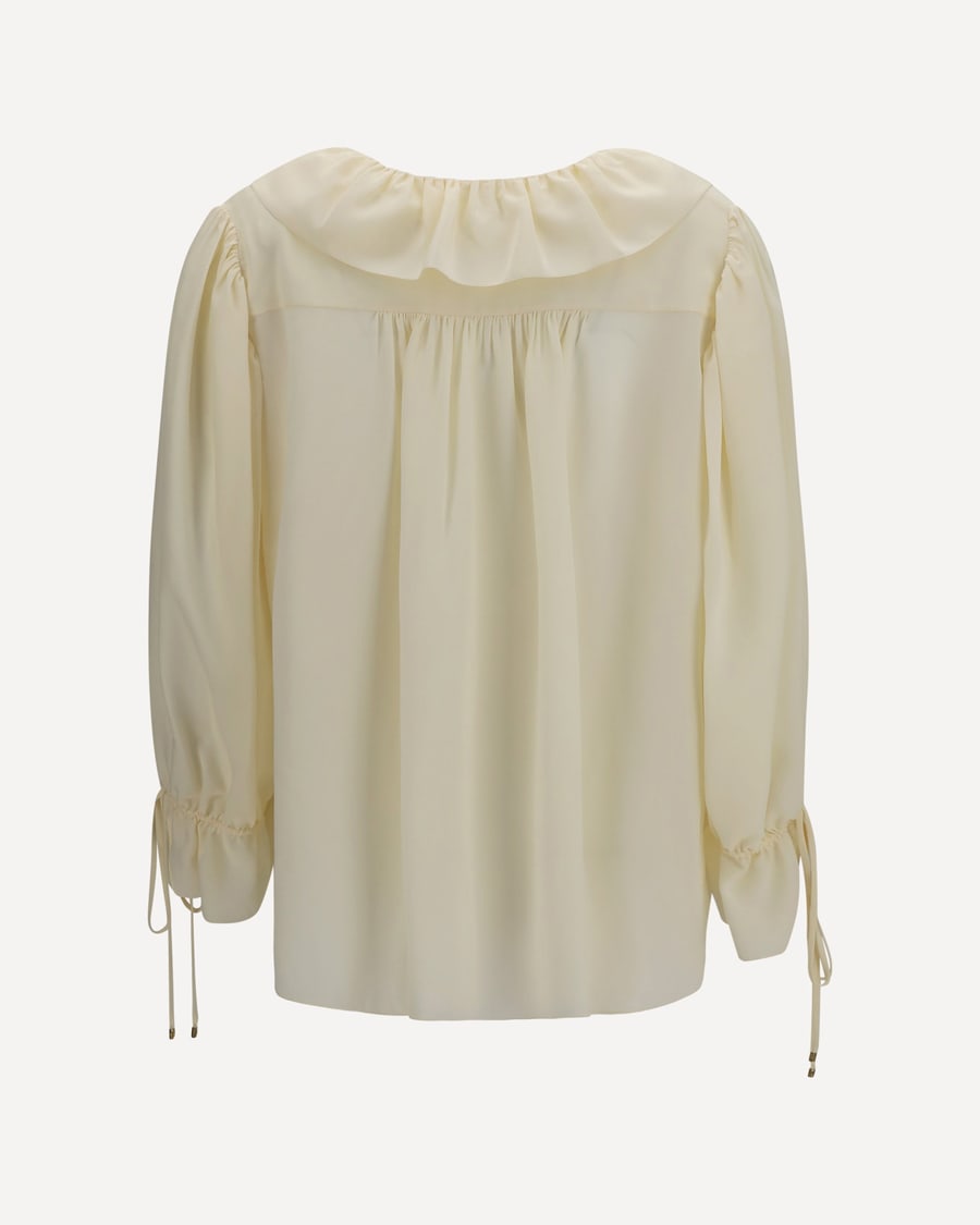 Chloé Ruffled V-Neck Shirt, view 2