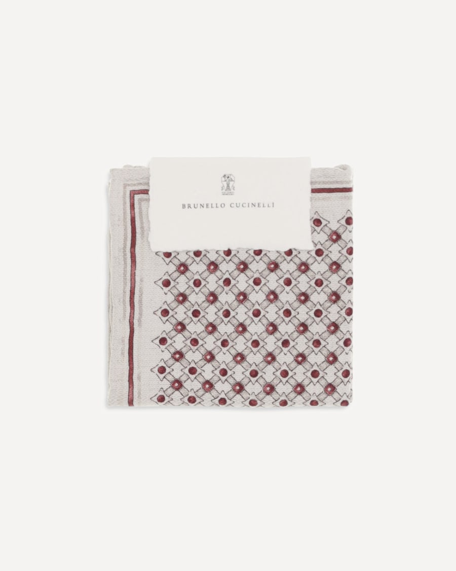 Brunello Cucinelli Silk Pochette with geometric pattern, view 3