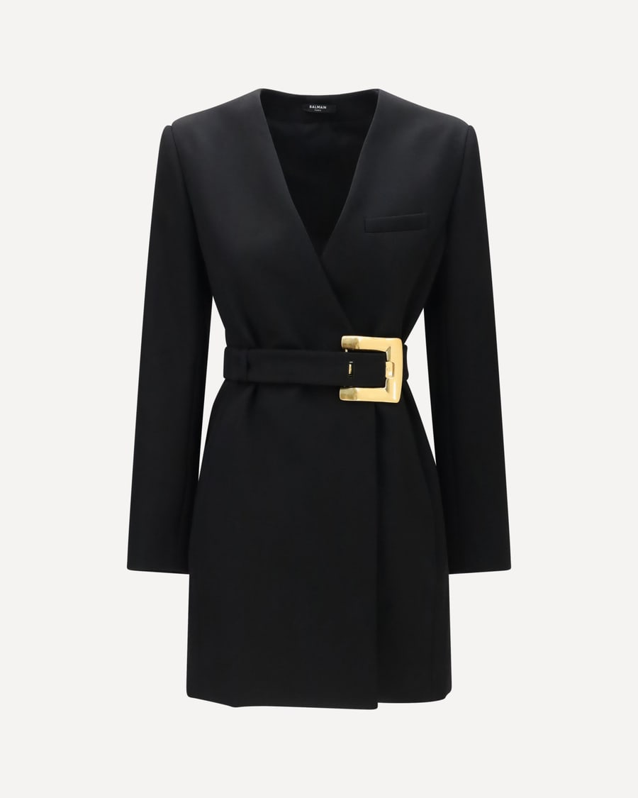 Balmain Grain de poudre Blazer with belt, view 3