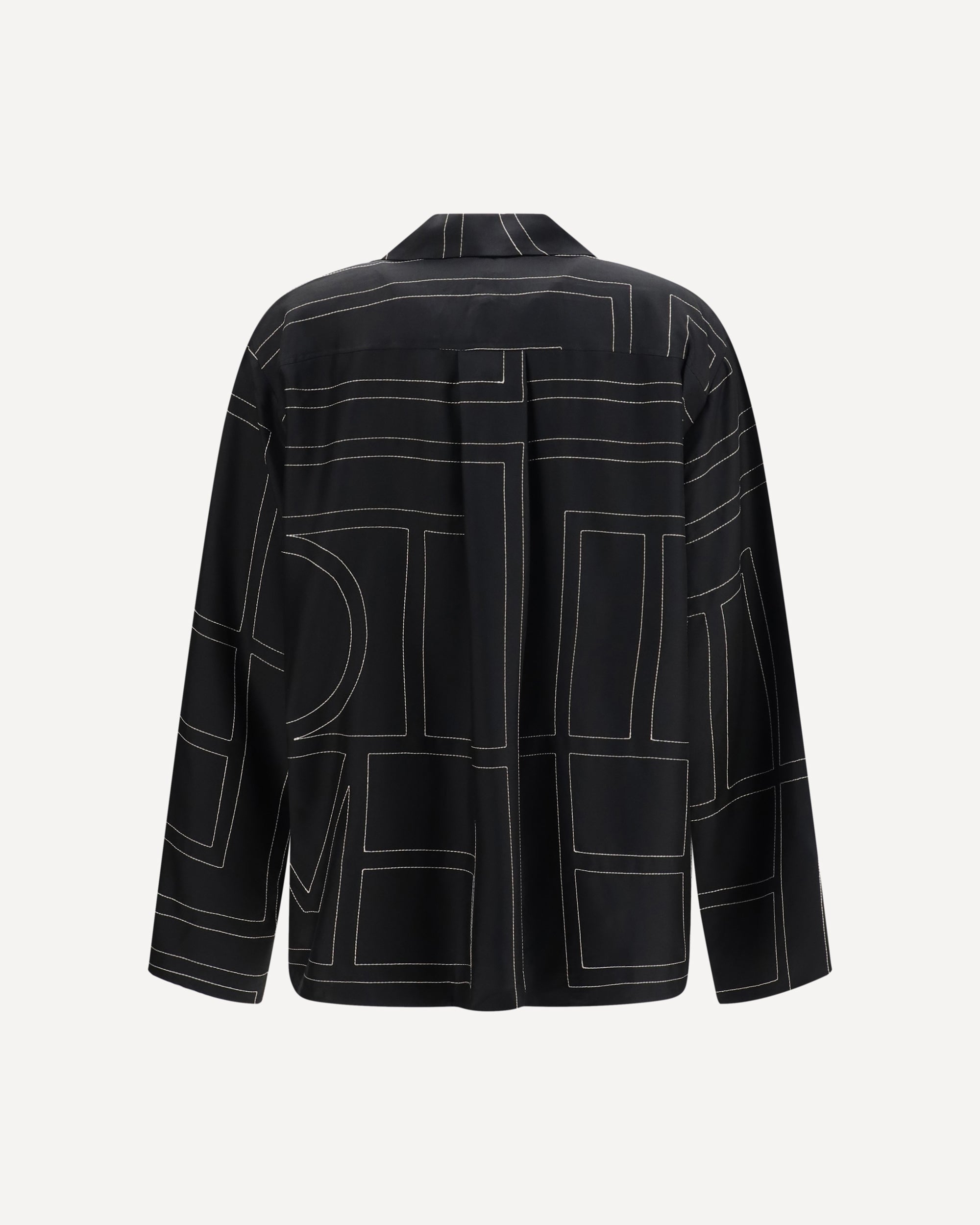 Toteme Silk Shirt with all-over monogram, view 2
