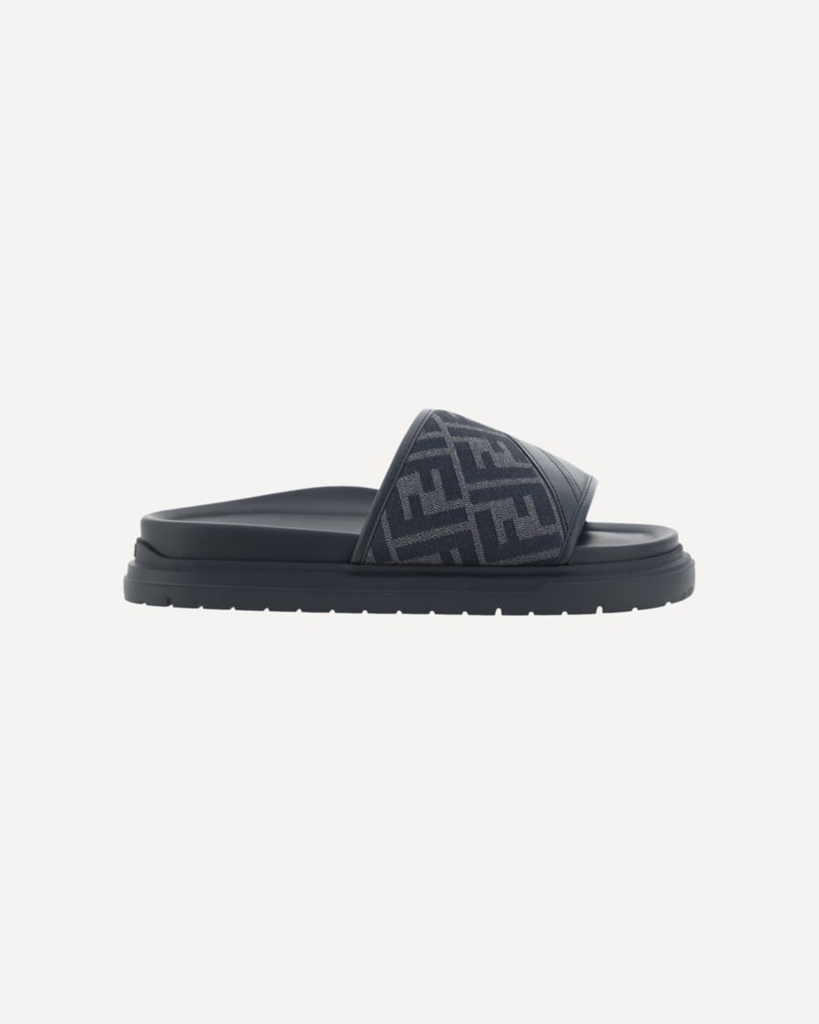 Fendi Slide Diagonal Sandals, view 3
