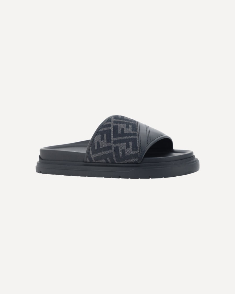 Fendi Slide Diagonal Sandals, view 4