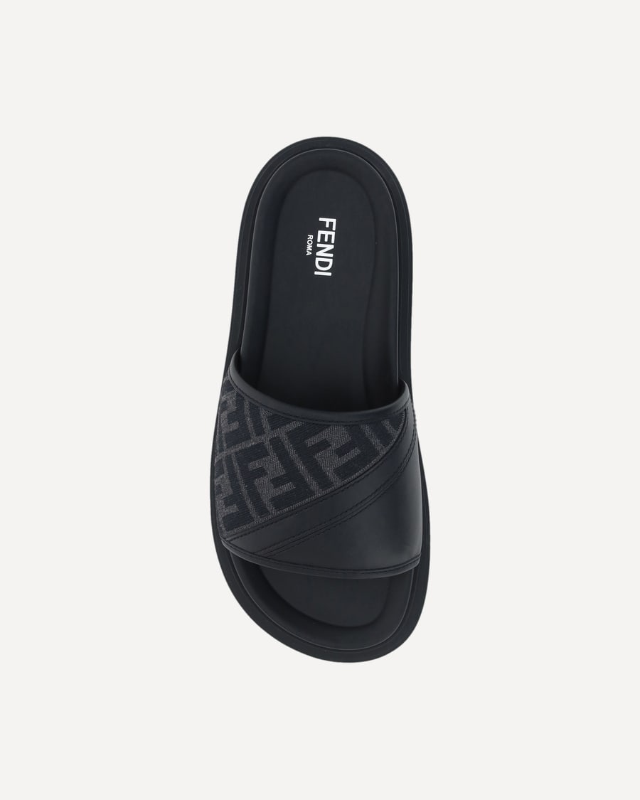 Fendi Slide Diagonal Sandals, view 6