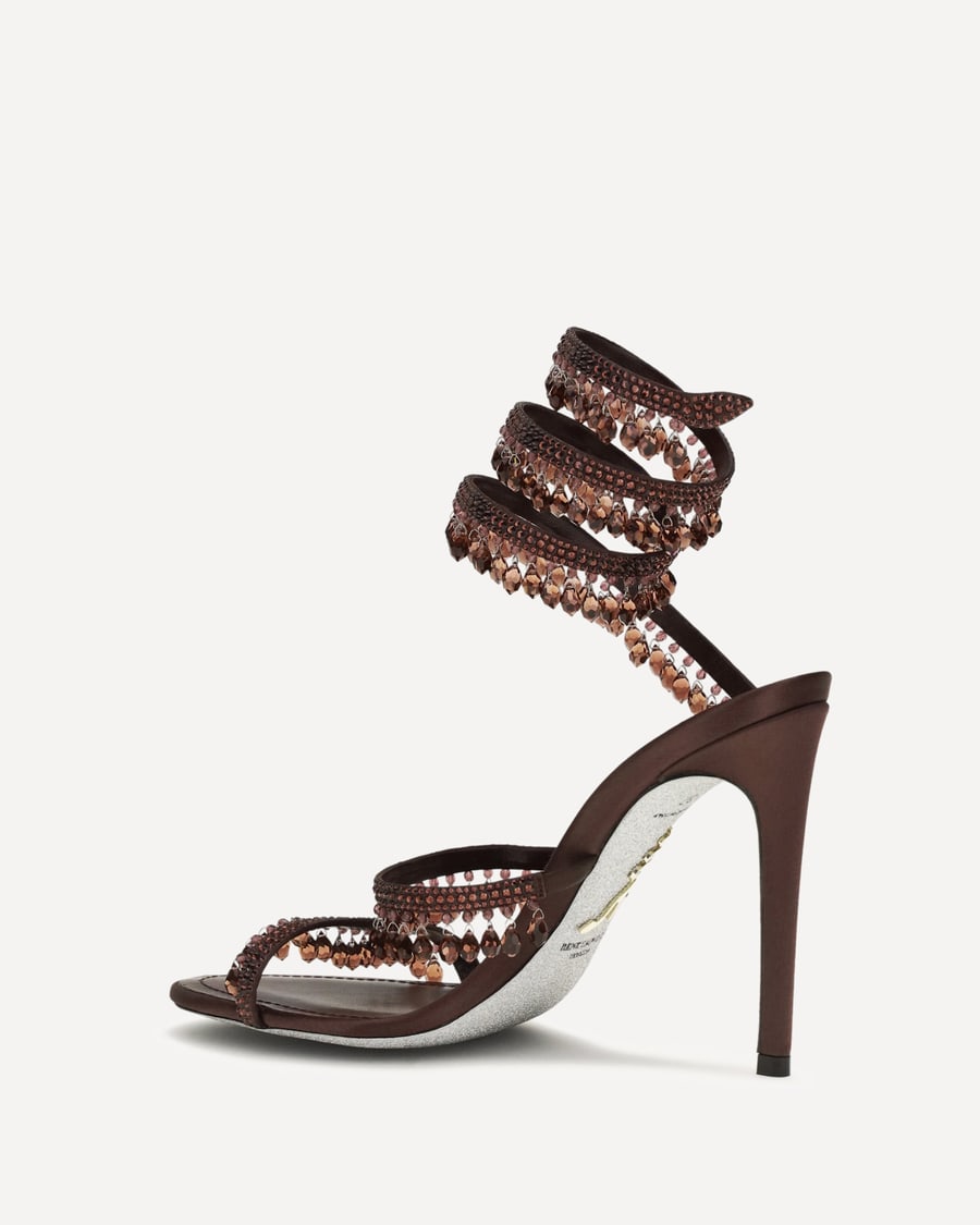 RENE CAOVILLA Chandelier Sandals in satin, view 2