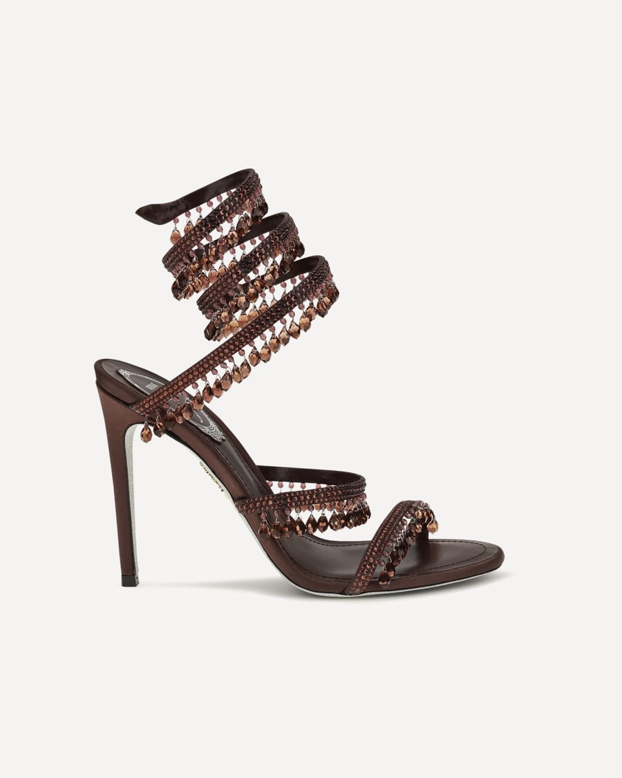 RENE CAOVILLA Chandelier Sandals in satin, view 3