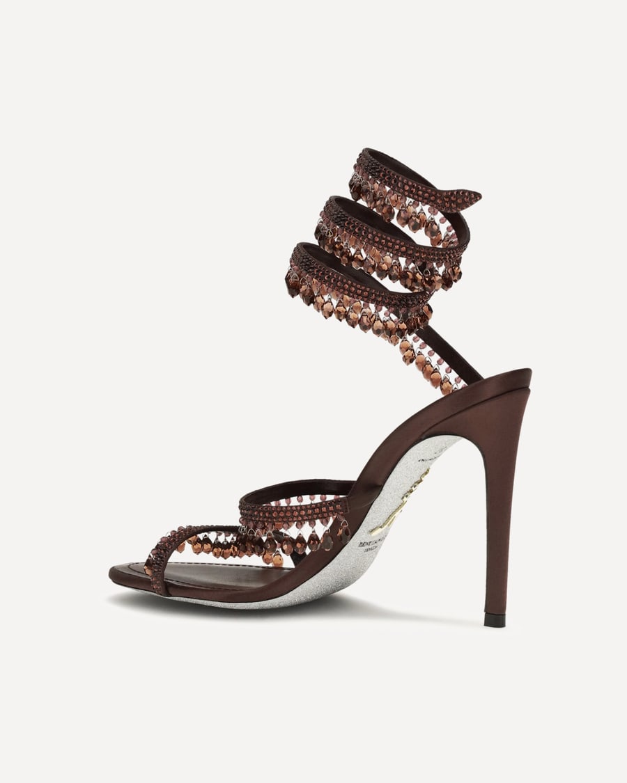RENE CAOVILLA Chandelier Sandals in satin, view 5