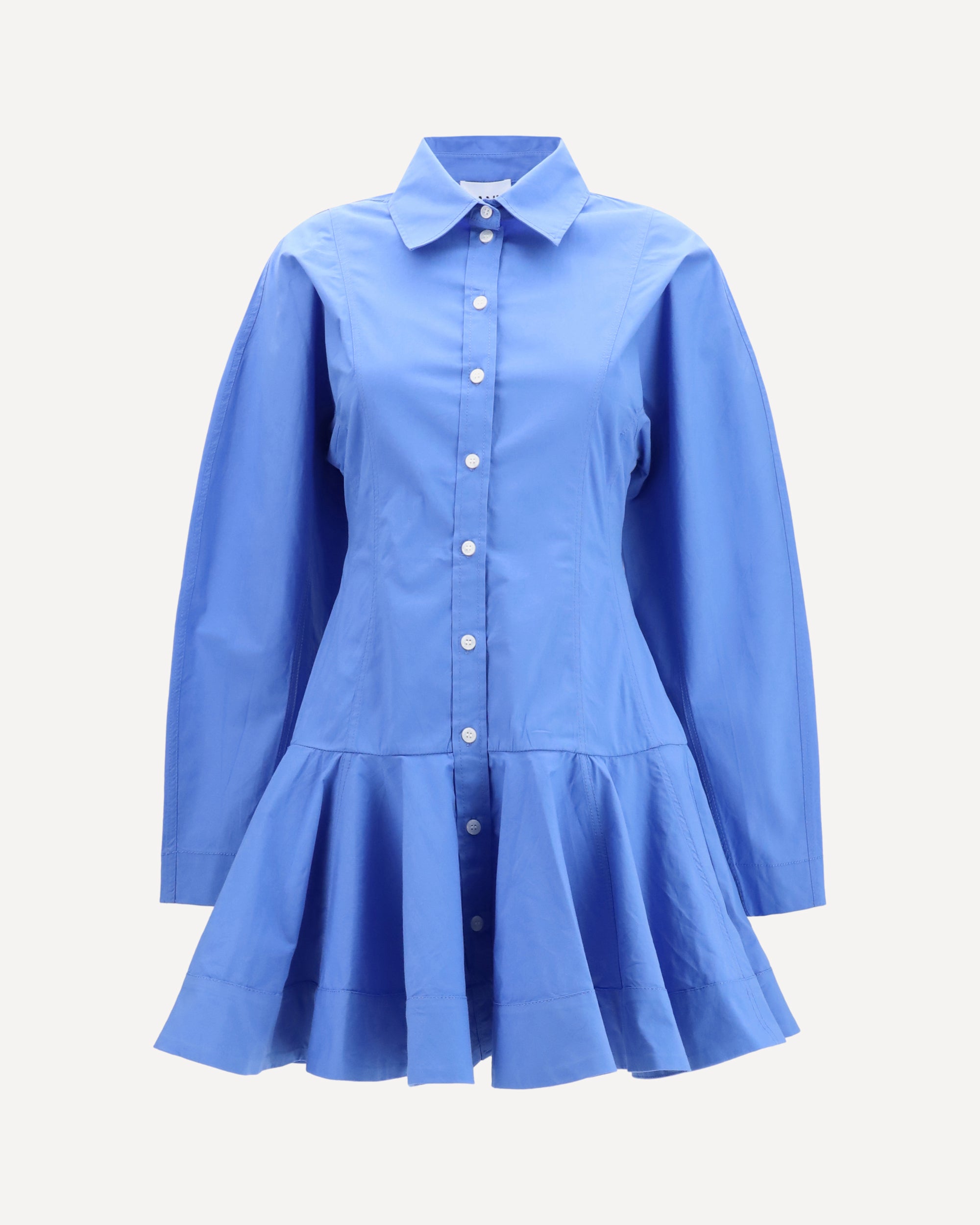 Ganni Cotton Shirt Dress with balloon skirt