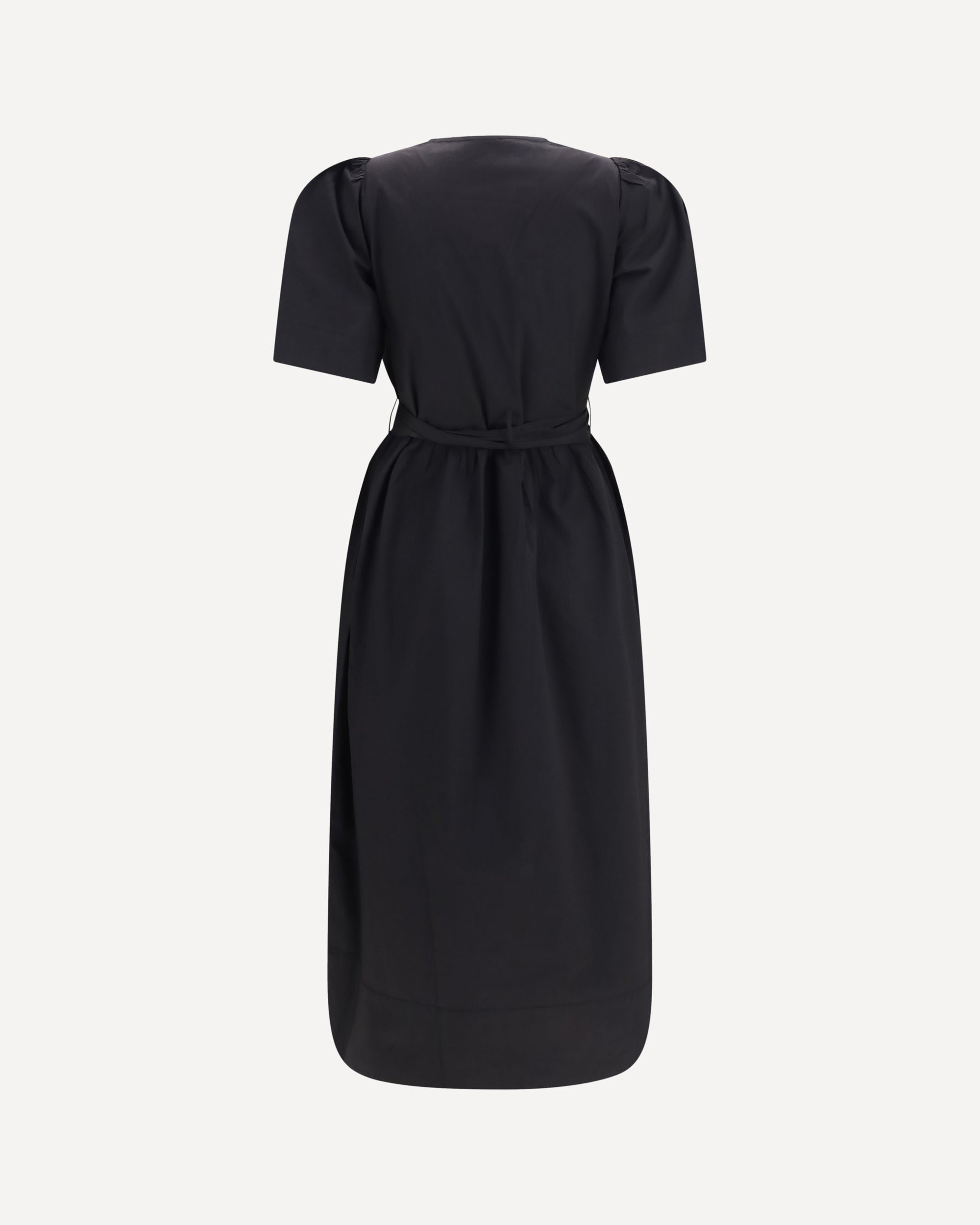 Ganni Midi Dress with bows and puff shoulders, view 2