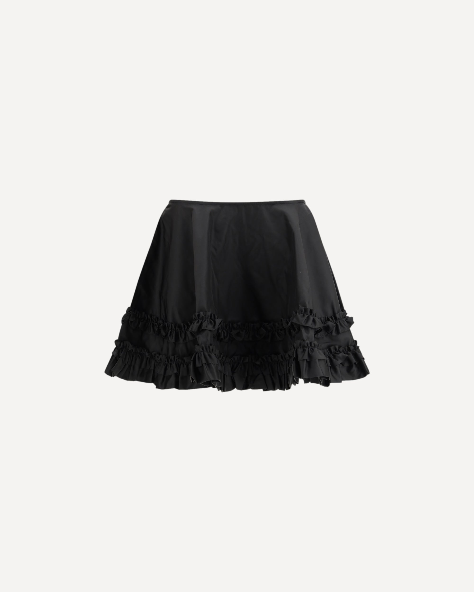 Ganni Duchesse Nylon Mini Frill Skirt