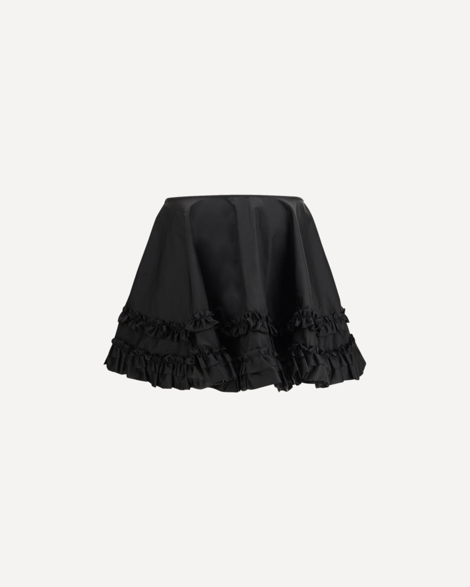 Ganni Duchesse Nylon Mini Frill Skirt, view 2