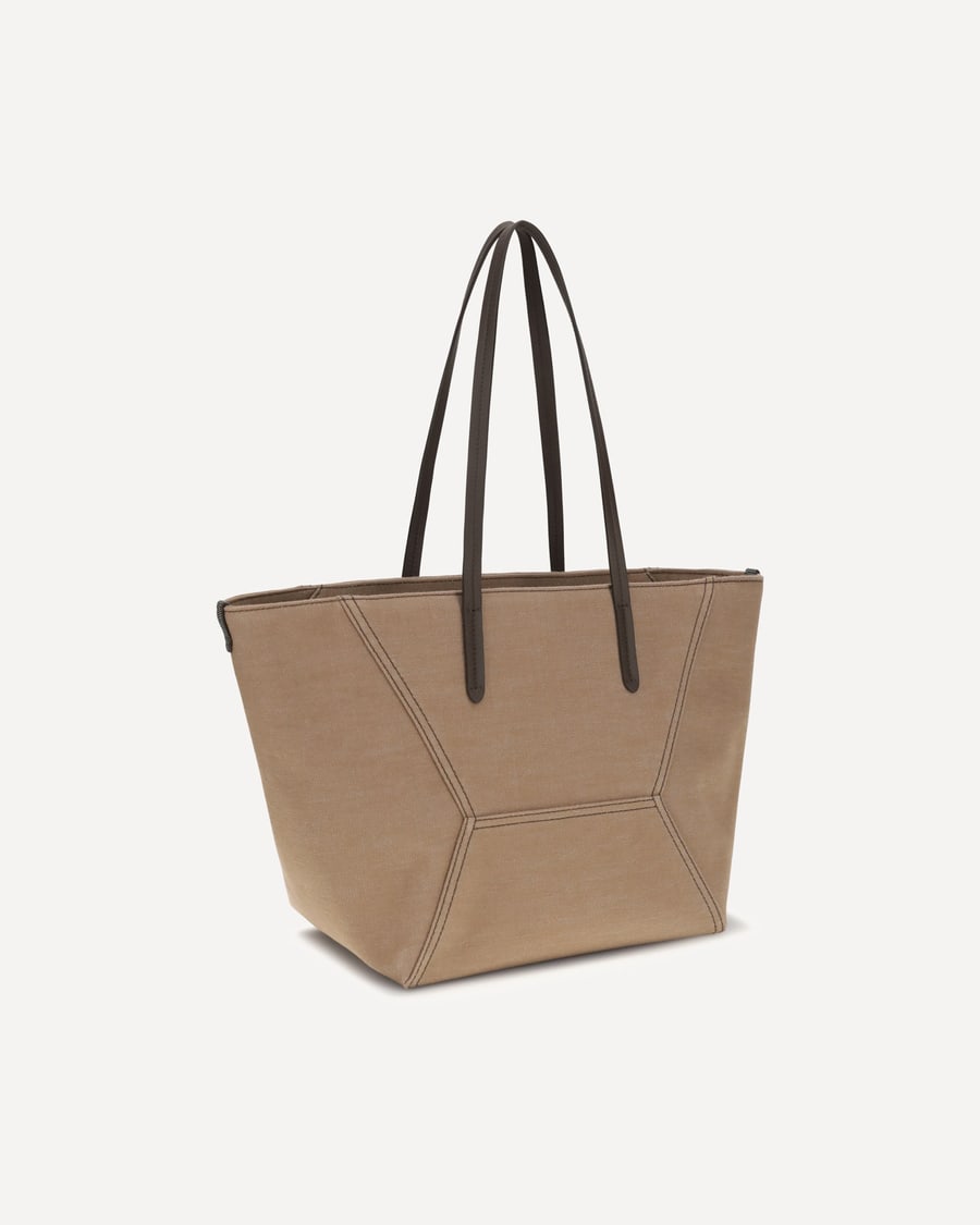 Brunello Cucinelli Canvas Shoulder Bag, view 5