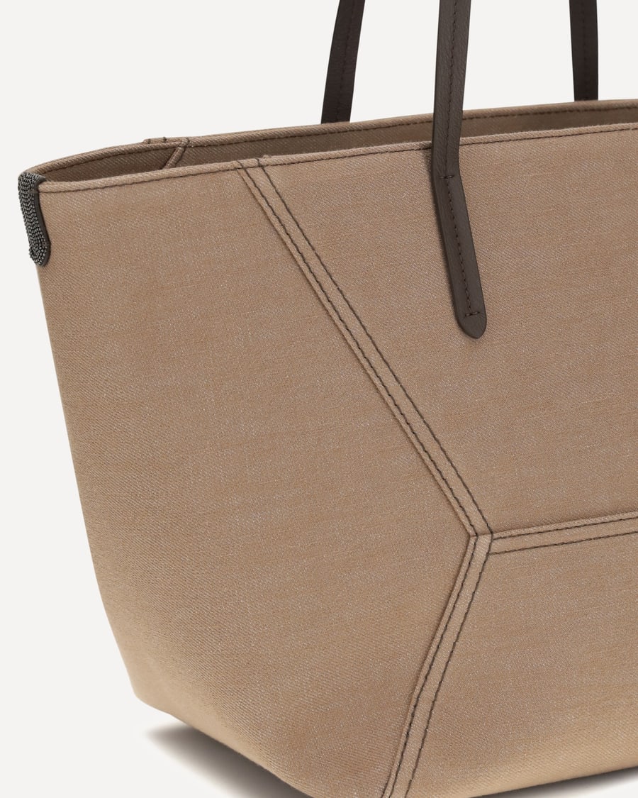 Brunello Cucinelli Canvas Shoulder Bag, view 6