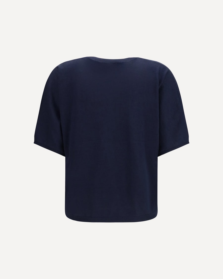 Brunello Cucinelli Short-sleeve cashmere and silk Sweater, view 4