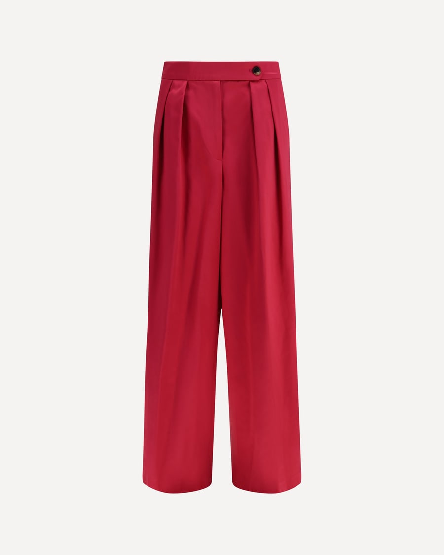 Dries Van Noten Wide pleated Pants in washed cotton and acetate