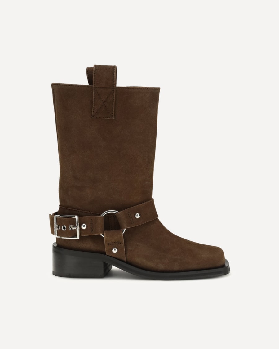 Ganni Suede biker Boots, view 3