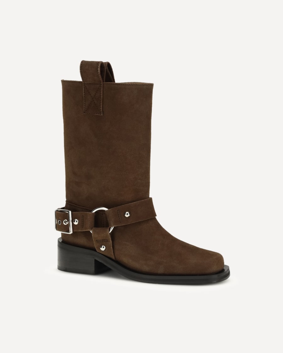 Ganni Suede biker Boots, view 4