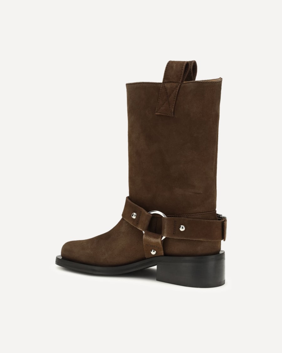 Ganni Suede biker Boots, view 5