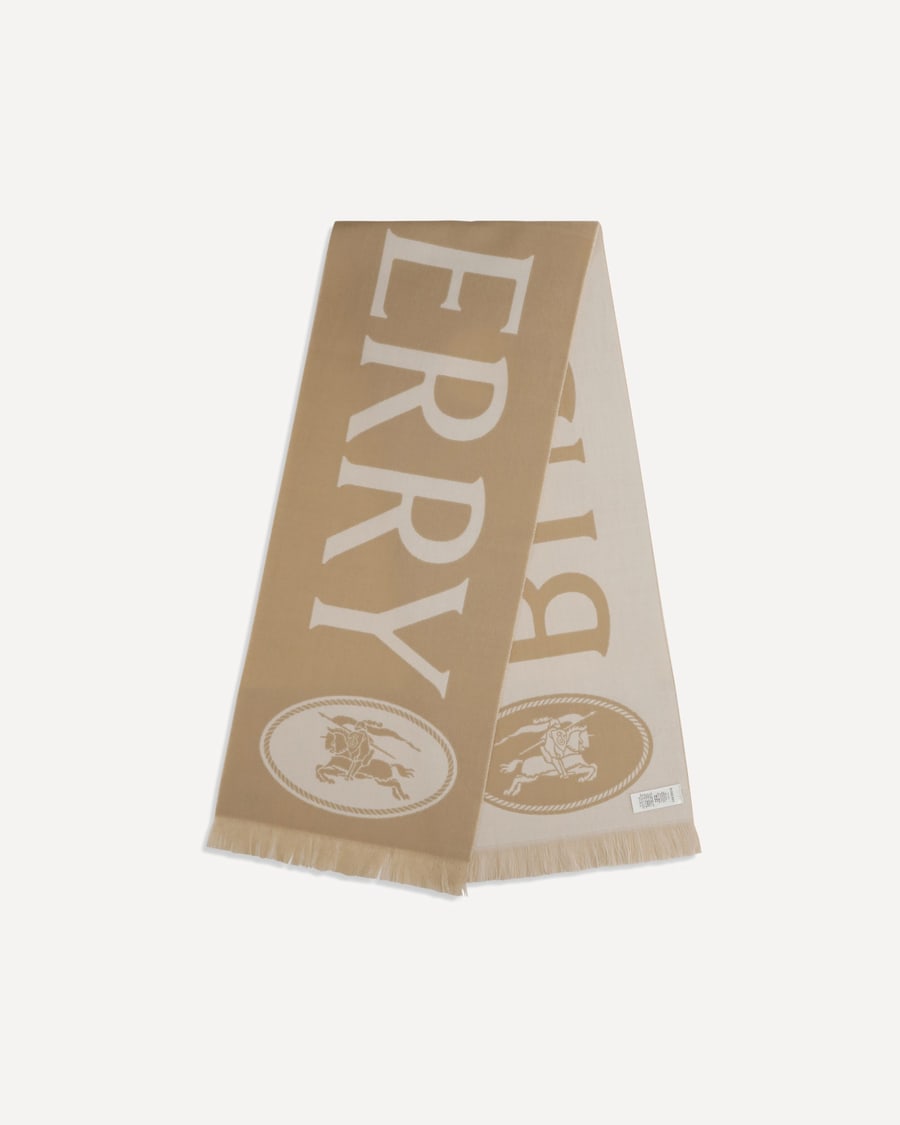 Burberry Logo wool Scarf, view 4