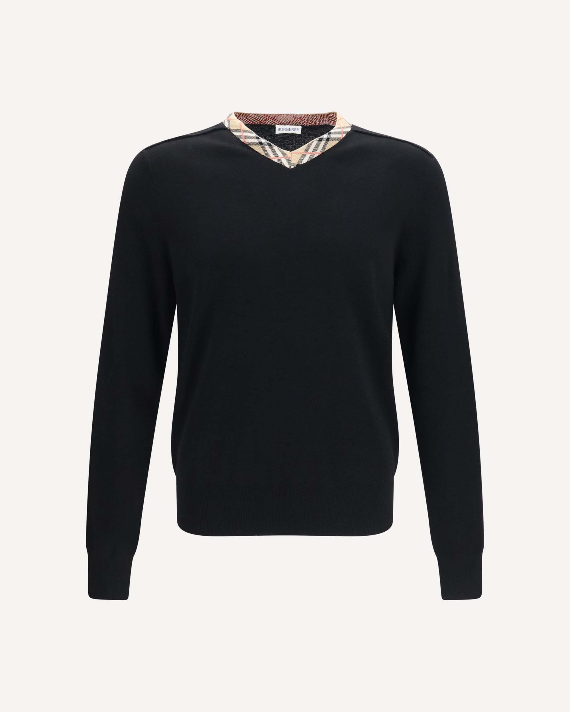 Burberry Check trim wool Sweater