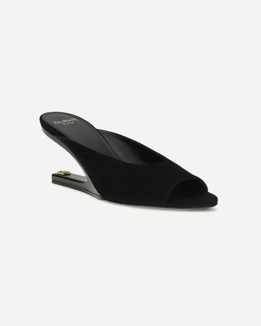 Balmain Suede open-toe Mules, view 4