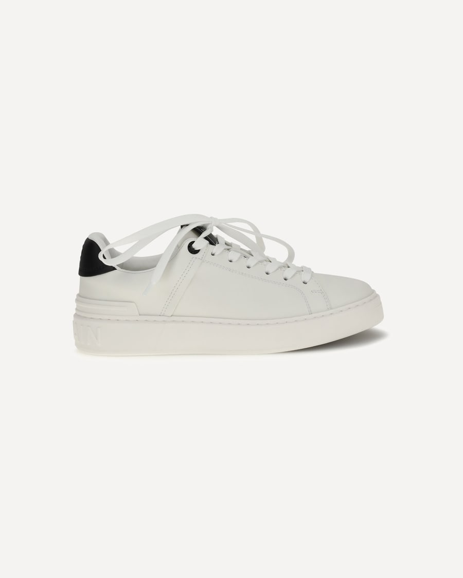 Balmain B-Court Sneakers in calfskin leather, view 3