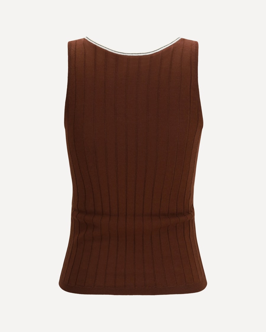Brunello Cucinelli Ribbed jersey Top, view 4