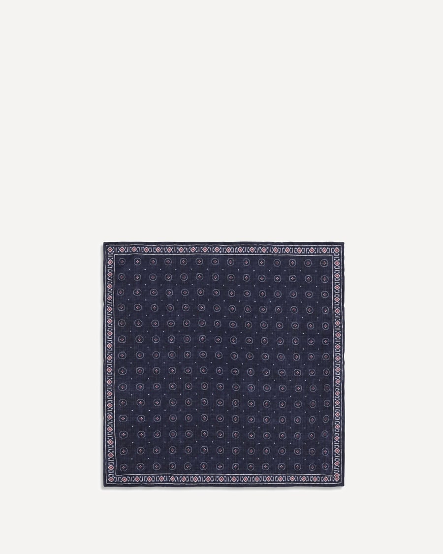 Brunello Cucinelli Ethnic-patterned silk Pocket Square, view 2