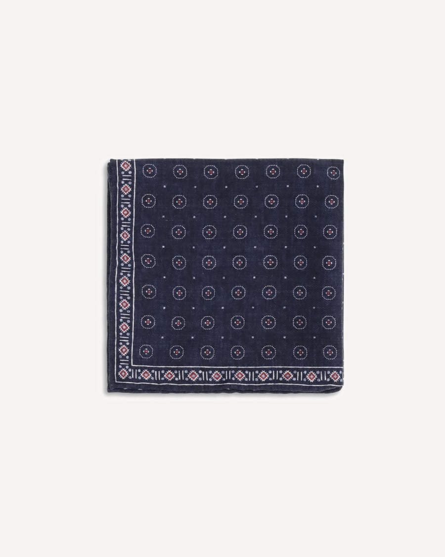 Brunello Cucinelli Ethnic-patterned silk Pocket Square, view 3