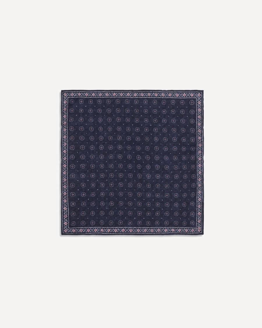 Brunello Cucinelli Ethnic-patterned silk Pocket Square, view 4