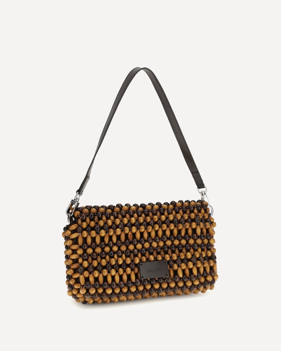 STAUD Timmy Shoulder Bag Multi Wood Beads, view 2