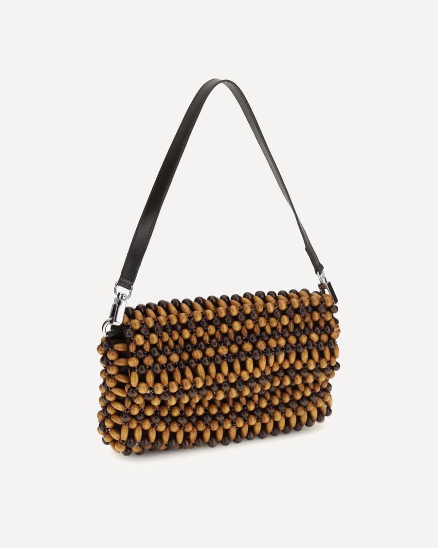 STAUD Timmy Shoulder Bag Multi Wood Beads, view 4