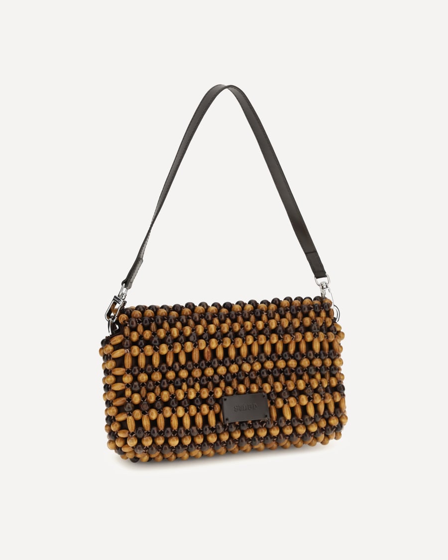 STAUD Timmy Shoulder Bag Multi Wood Beads, view 5