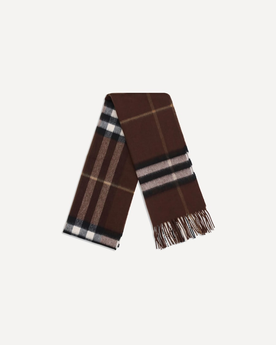 Burberry Cashmere Archive Check Scarf, view 4