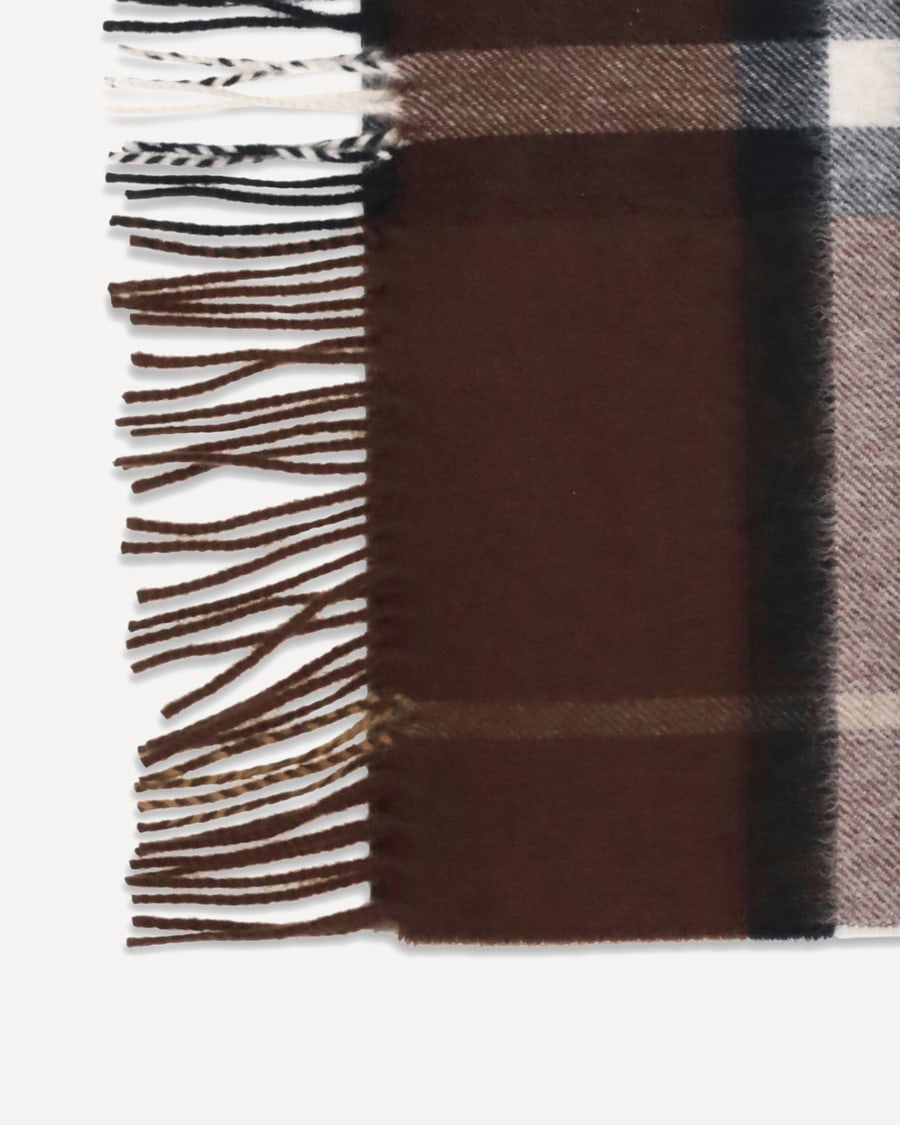 Burberry Cashmere Archive Check Scarf, view 5