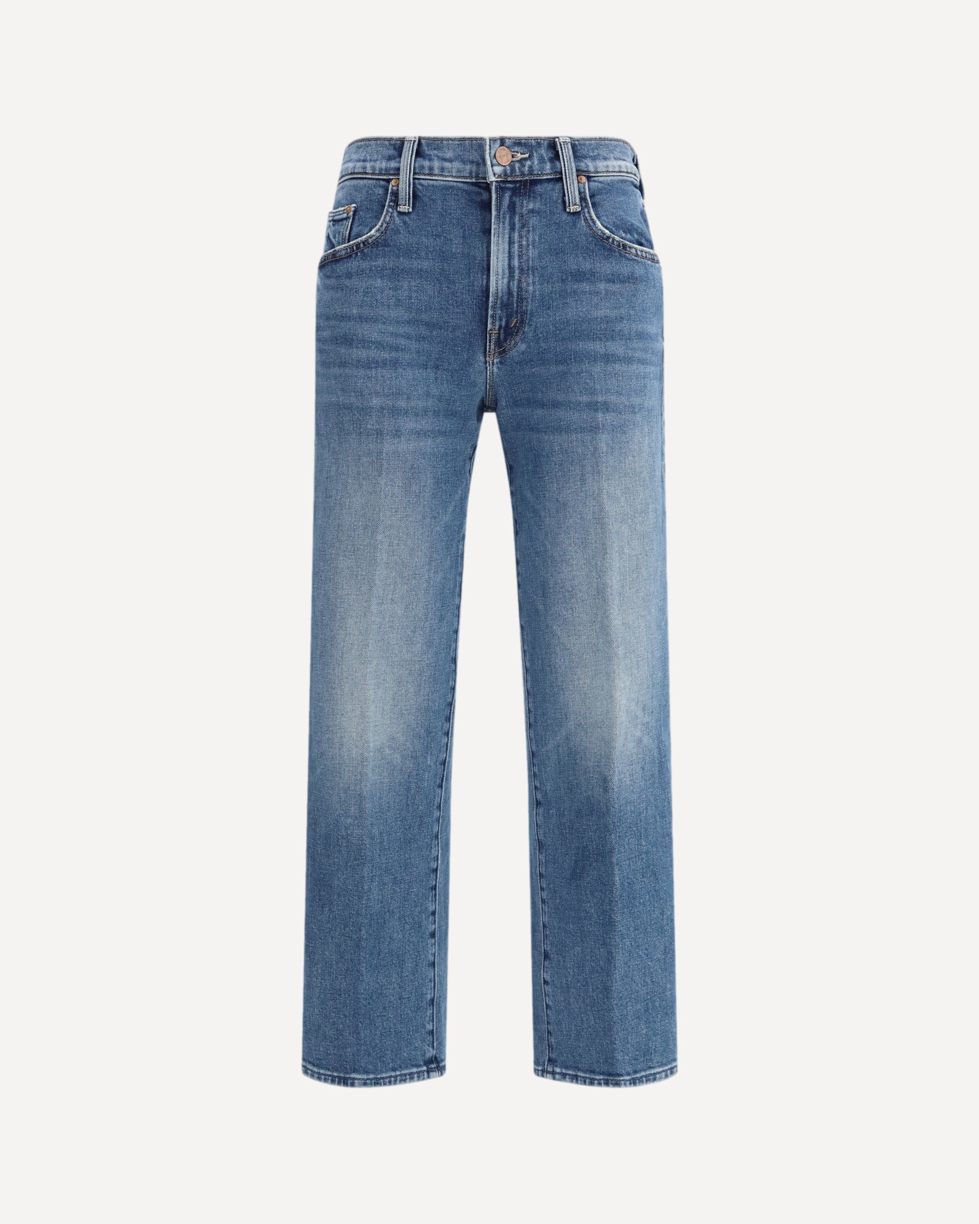 MOTHER DENIM Mid Rise Rambler Zip Ankle Fray Jeans