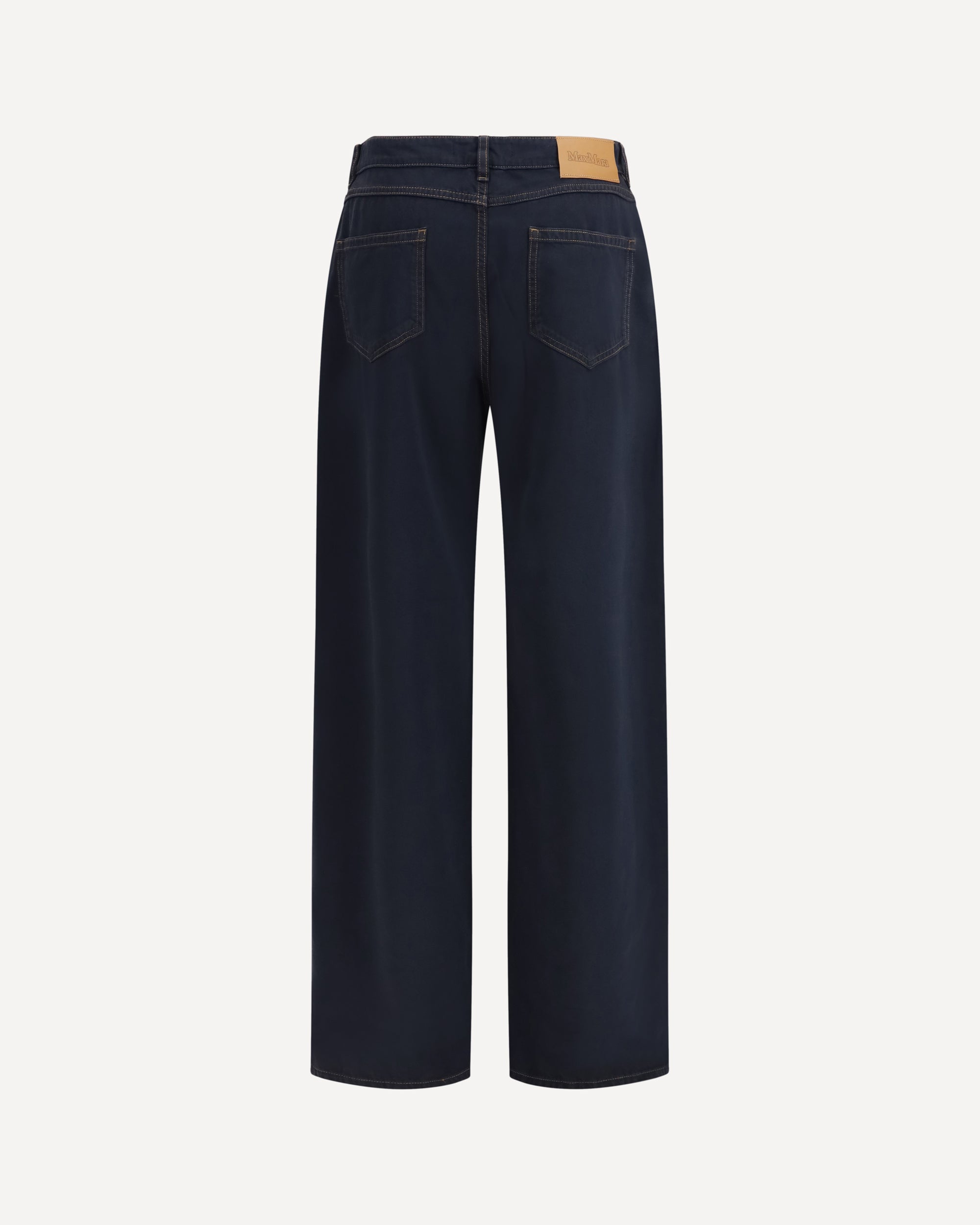 Max Mara Studio Baggy Pants in pure cotton satin, view 2
