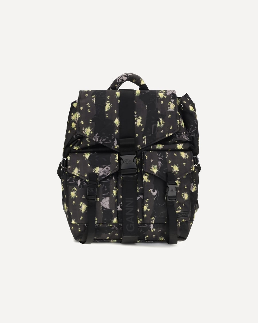 Ganni Re-tech nylon print Backpack, view 3