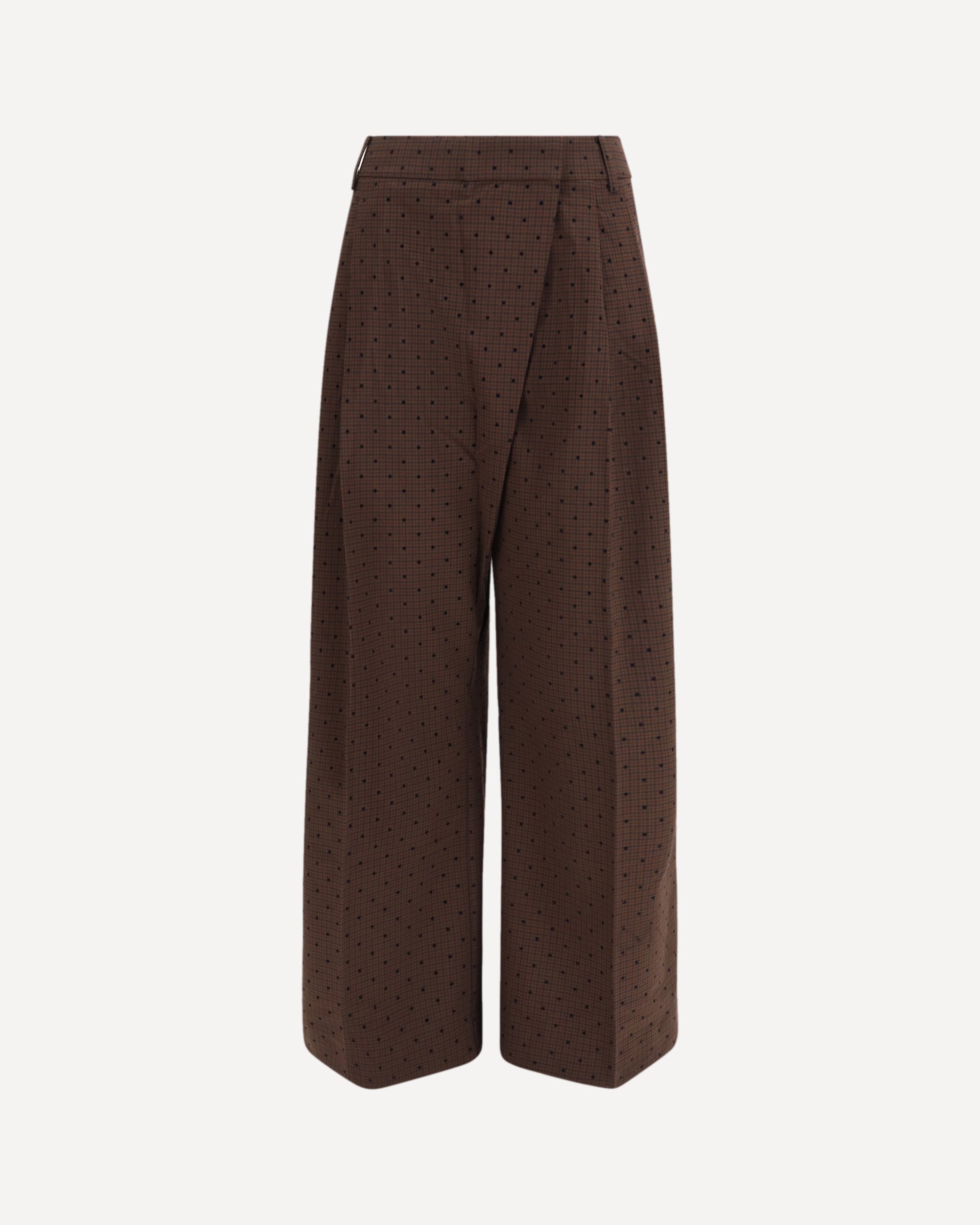 Ganni Flocked plaid crossover Pants